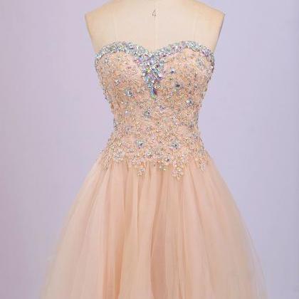 Gorgeous Sweet Sweetheart Beading Tulle Champagne..